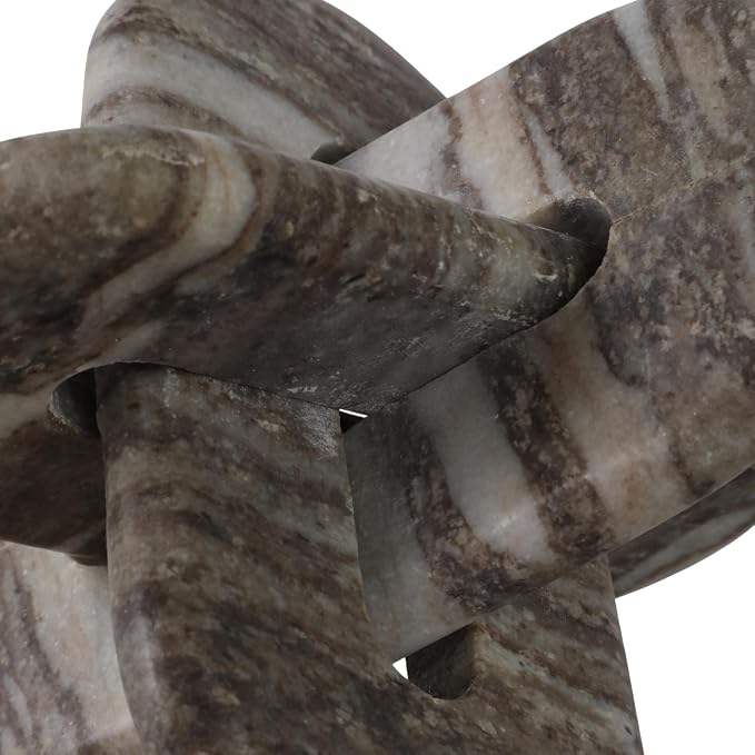 Sagebrook Home 9x9 Rounded Marble Knot, Grey Stone Sculpture