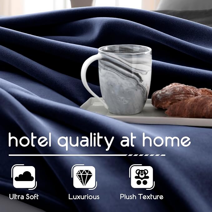 King Throw Blanket | Original Blanket | Snuggle-Ready | Durable Machine Washable Pet Friendly | All-Season Comfort | Layering Bed Sofa Blanket | Blanket for Bed | Cozy Throw Blanket | Navy