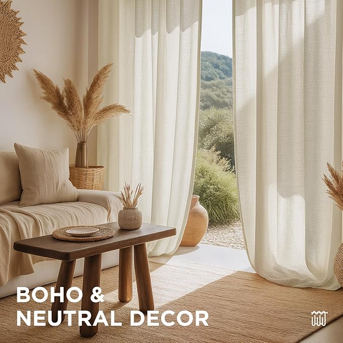Joydeco Curtains, 108 Inches Long, 2 Panels Set, Farmhouse Drapes - Image 7