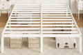 Allewie Queen Bed Frame, 14 inch Metal Beds with Storage Space, White | Heavy-Duty Metal Platform Beds, Large Under-Bed Storage Space, No Box Spring Needed, Easy Assembly