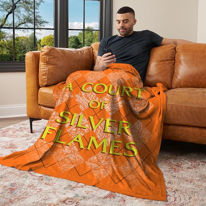 Sarah J. Maas A Court of Silver Flames Silk Touch Throw Blanket, 46 x 60 in | Silky-soft lightweight comfort for sofas, travel, and everyday lounging