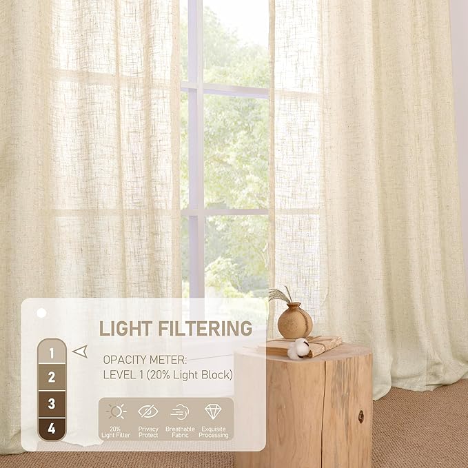 LAMIT Short Linen Curtains 40 inches Long - Image 5