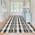 Buffalo Plaid Rug 5x8 Cotton Woven Rug Black and Off White Checkered Outdoor Rug Front Porch Decor Washable Indoor Outdoor Area Rug for Living Room Bedroom Dining Room Patio Farmhouse Carpet