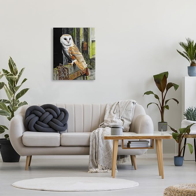 Stupell Industries Owl Perched on Barn Door Canvas Wall Art Design by Steve Burgess | Stupell Industries | 24 x 30 Inches, Easy to Hang and Sturdy, Made in USA, by Steve Burgess