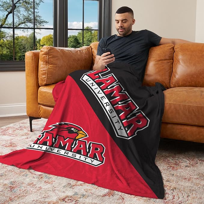 Northwest NCAA Silk Touch Throw Blanket, Ultra Soft Plush Polyester, Lightweight Warm Decorative Fan Gift, 46 x 60 in