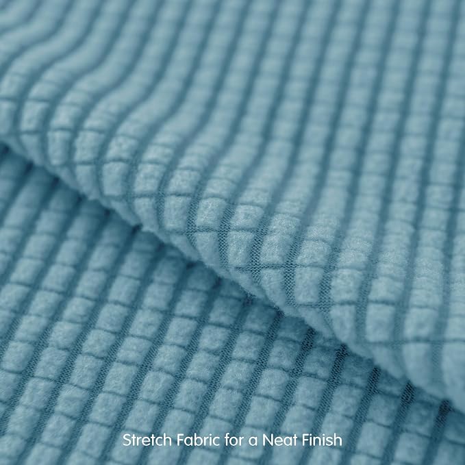 SUBRTEX 7 Pieces Stretch Sofa Slipcover,Couch Cover for 3 Cushion Washable Sofa Cover with Individual Backrest Cushion Covers for Living Room(Large,Steel Blue)