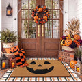 Tinideya 2 Pcs Door Mat Welcome Non Slip Coir Mats Floor Layering Doormats Seasonal for Front Porch Entryway Decor(23.6 x 35.4 Inches,Halloween,Orange, Black)