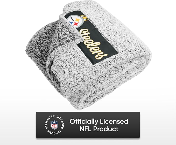 FOCO NFL Team Color Big Logo Cloud Sherpa Blanket 60" x 70"