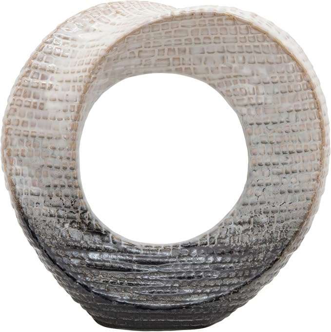 Decorative Sculpture Table Top – Modern Coffee Table Decor, Ceramic & Stoneware Accent Piece for Coffee Tables, Shelves & Living Rooms – Elegant Home Decor, Indoor/Outdoor – 10", Ivory