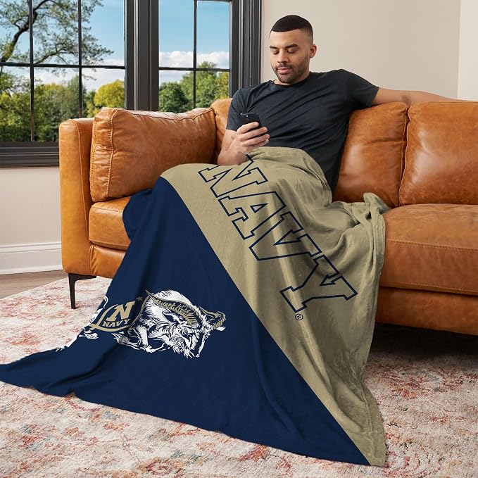 Northwest NCAA Silk Touch Throw Blanket, Ultra Soft Plush Polyester, Lightweight Warm Decorative Fan Gift, 46 x 60 in