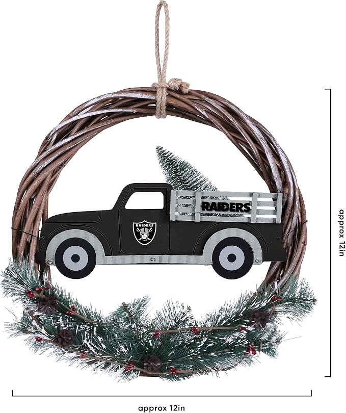 FOCO NFL Unisex-Adult NFL Team Logo Holiday Wreath with Truck