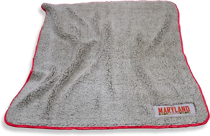 Logo Brands NCAA Frosty Fleece Blanket (50" x 60") – Soft & Warm Sherpa Material with Team Logo, Team Color Trim, Great Gift for Alumni & Students