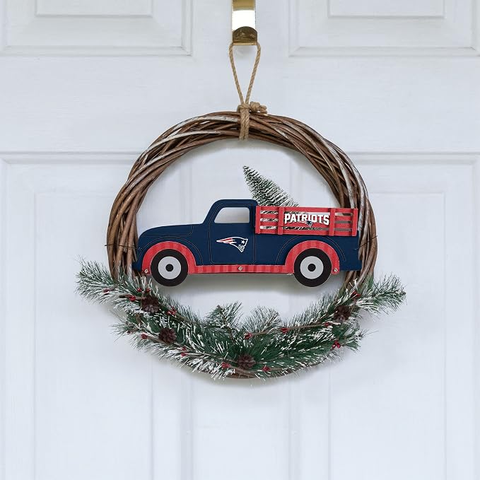 FOCO NFL Unisex-Adult NFL Team Logo Holiday Wreath with Truck
