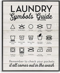 Rustic Laundry Symbols Guide, 24 x 30 Inch Framed Giclée Print | Stupell Industries · By Lettered and Lined · Ready to hang · Farmhouse charm for laundry room decor · Made in USA
