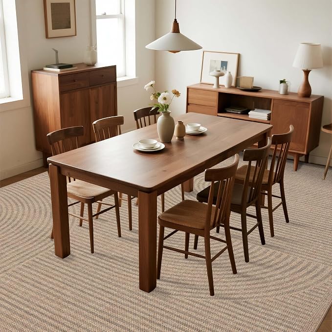 Easy Jute Rug for Pet Homes: 8x10 Outdoor Rug - Swirl Curved Pattern | Washable Design Cuts Your Cleaning Time by 75% and Maintain Shape and Texture after 50 Washes