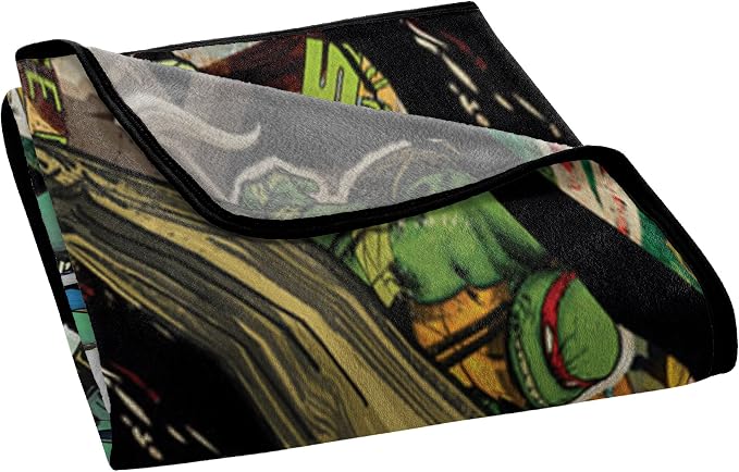 Northwest Teenage Mutant Ninja Turtles Micro Raschel Throw Blanket, 46" x 60", Flyin Mikey