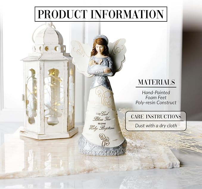 Pavilion Gift Company - Holy Baptism - 7.5" Angel Figurine Religious God Jesus Lover Christian Christ Catholic Granddaughter Grandson Grandkids Gift Present from Grandma Grandpa Mom Dad