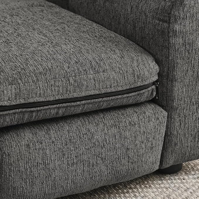 Dog Couch Bed with Backrest and Armrest, Durable Pet Sofa with Soft Foam Cushion, Elevated Dog Couch Bed with Legs for Medium and Large Dogs, Stone Grey