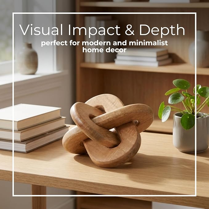 Home Decor and Bathroom Decor Sculpture - Room Display with Statues and Ornaments for Office Styling, Bookshelves or Living Room Decor Accent - Modern Coffee Table Arrangement - 10", Brown