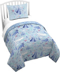Jay Franco Kids Duvet Cover Set with Sham & Pillowcase – Ultra-Soft Bedding for Room Decor, Cover ONLY Comforter NOT Included, Blue - Frozen, 2 Piece Twin