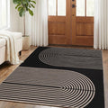 GarveeHome Modern Rainbow Easy Jute Rug 5x7, Washable Area Rugs for Living Room Bedroom Farmhouse Dining Room, Contemporary Neutral Non Slip Non Shedding Floor Carpet for Office RV Patio