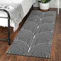 Tiffasea Washable Runner Rug 2'X5' Cotton Woven Kitchen Runner Entryway Rug | Black and White Runner Rug Indoor Outdoor Rugs Throw Carpet Modern Area Rug for Hallway Bedroom Laundry