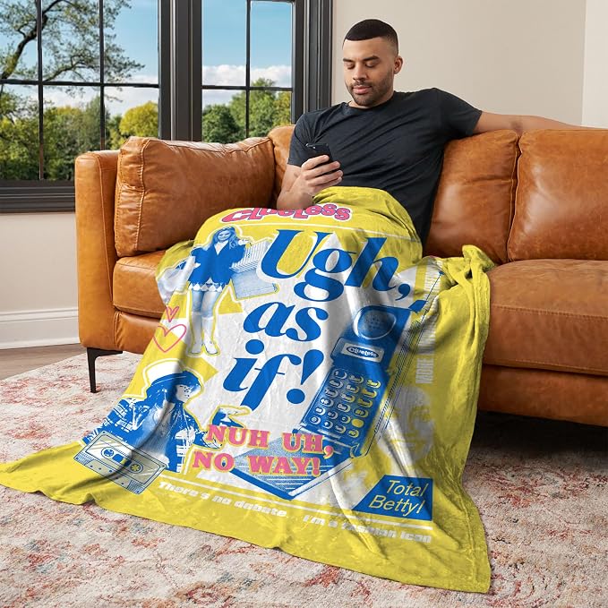 Northwest Paramount Clueless Ugh As If Silk Touch Throw Blanket, Cozy for All Seasons, Lightweight for Couch, Sofa, Boys Girls Bedding, 50x60 Inches