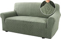 H.VERSAILTEX Couch Covers for 2 Cushion Sofa 1 Piece Stretch Loveseat Slipcover Pet Dog Universal Slip Cover Love Seat Covers Upgrade Thick Jacquard Fabric with Spiral Pattern(58"-70", Sea Grass)