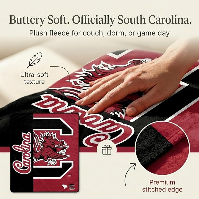 Proformance Home NCAA South Carolina Gamecocks Endzone Ultra Soft Tailgate Throw