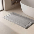 Madison Park Sanctuary 100% Cotton Non-Slip Bath Rug, 24x48 Inch, Grey | Low-Profile Woven Design, Ultra Soft Absorbent & Machine Washable, Ideal for Bathroom Bedroom and Entryway Decor