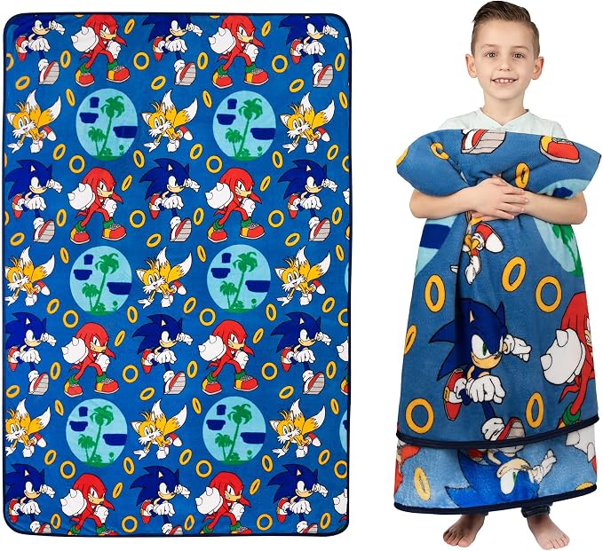 Franco Kids Bedding Super Soft Plush Throw Blanket, 62 in x 90 in, Sonic The Hedgehog, Anime