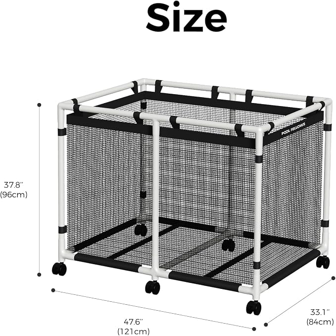 214-Gallon Pool Storage Bin for Swim Gear, Max Style | UV & Tear-Resistant Textilene, Easy Setup, Pool Toys, Floats & Towels Organizer, Up to 110 lb, 6 Locking Wheels