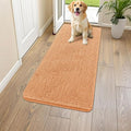 Smiry Dog Door Mat for Muddy Paws 47x24, Absorbent Dirt Trapper, Non-Slip Washable Chenille Entryway Rug for Inside Floor, Orange, Classic Solid