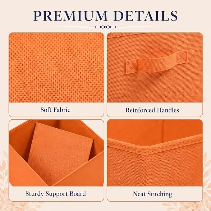 Yinder Cube Storage Bin Storage Bins for Room Decor Colorful Bins Foldable Baskets for Nursery Organizer Boxes Fabric Boxes (14''x10''x8'',Bright Colors,6 Pcs)