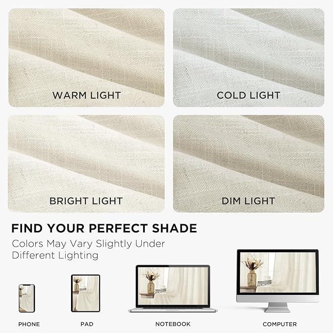 Joydeco Curtains, 108 Inches Long, 2 Panels Set, Farmhouse Drapes - Image 6