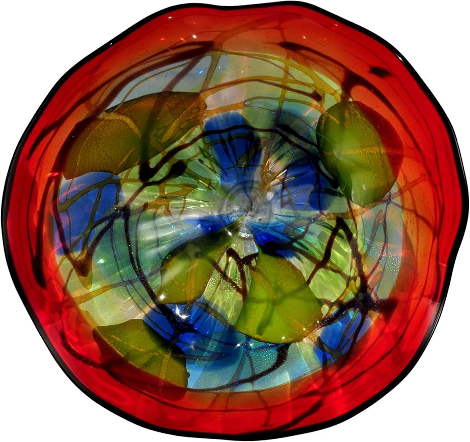 Dale Tiffany AV13107-D16 Hankley Art Glass Wall Plate, 16"