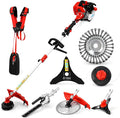 49cc/58cc 5-in-1 Gas Powered Weed Wacker Combo Brush Cutter Blade String Trimmer/Edger Pole Saw Pruner Hedge Trimmer Heavy Duty 2-Stroke Yard Tool with Harness Strap (49CC-5)