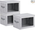 Homsorout Storage Bins with Lids, 3 Pack Large Storage Cubes with Window, Closet Bins with Lids & Handles, Fabric Box for Organizing Clothes, Towels, Books, Blended