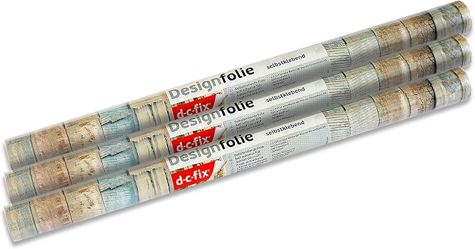 d-c-fix 346-0644-3PK Decorative Self-Adhesive Film, Beach Wood, 17" x 78" Roll, 3-Pack