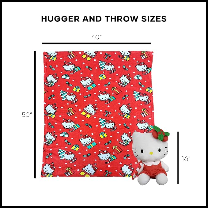 Hello Kitty Gifty Kitty Character Hugger Pillow & Silk Touch Throw Blanket Set 40x50 Inches