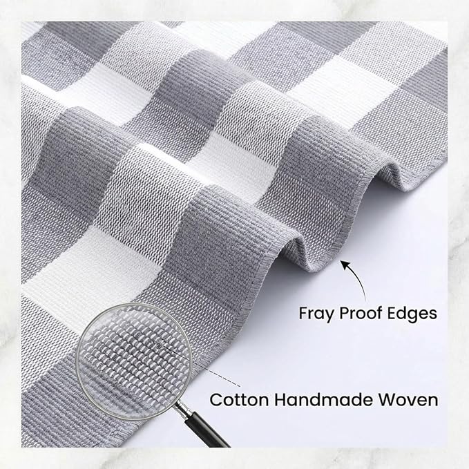 Gray and White Buffalo Plaid Rug 2'4'' x 3'7'', Washable Farmhouse Non-Slip Checkered Doormat, Indoor Outdoor Floor Mat for Living Room, Bedroom, Entryway, Kitchen, Laundry Room, Patio, Porch