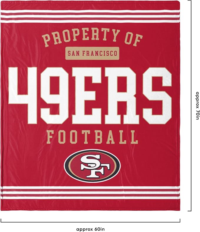 FOCO San Francisco 49ers NFL Team Property Of Sherpa Fleece Blanket