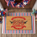 Moucuny 2 Pcs 4th of July Coir Door Mat Outdoor, Patriotic Non-Slip Decor