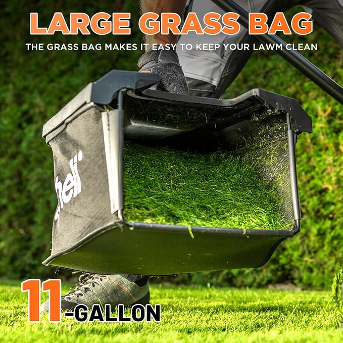 Litheli 40V Coreless Lawn Mower 18inch, Battery Powered with 6-Position Height Adjustment, 2x4.0Ah Battery Include