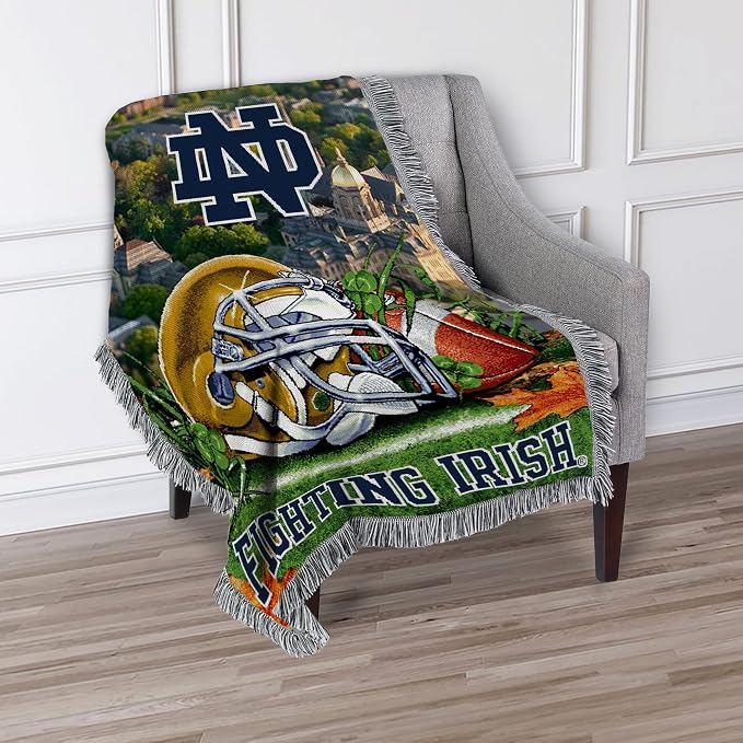 Officially Licensed NCAA "Home Field Advantage" Woven Tapestry Throw Blanket, 48" x 60", Multi Color