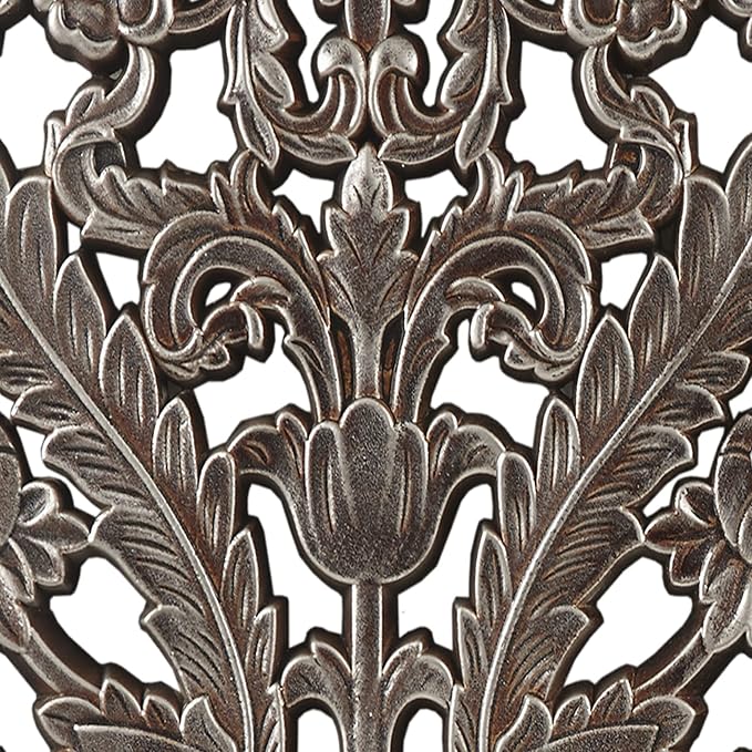 Madison Park Carved Wood Wall Art 2 Piece, Floral Wooden Carving Wall Decor, Bronze Wall Art Living Room Bedroom, Copper Embellished Boho, Ready to Hang, 15.75"W x 31.5"L, Bronze