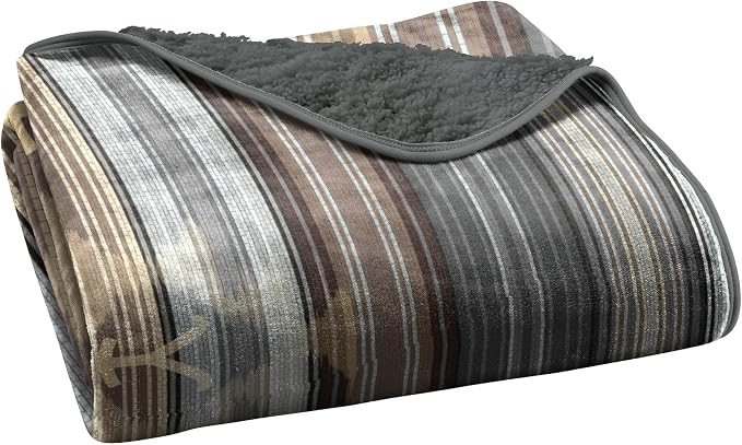 NORTHWEST Yellowstone Silk Touch Sherpa Throw Blanket, 60" x 80", Western Ombre