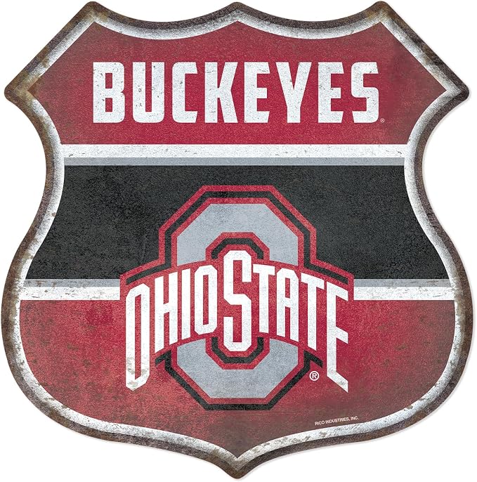 Rico Industries NCAA Rustic 11.5" Metal Route Sign Home Décor/Dorm Room