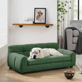 Dog Couch Bed, 38" Sofa for Dogs with Backrest and Armrest, Durable Pet Sofa with Soft Foam Cushion, Elevated Dog Couch Bed with Legs for Medium Dogs, Emerald Green