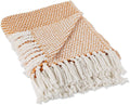 DII Woven Throw Collection 100% Cotton, Basketweave, 50x60, Pumpkin Spice